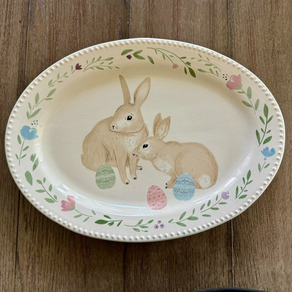 Pastel Easter Bunnie Platter